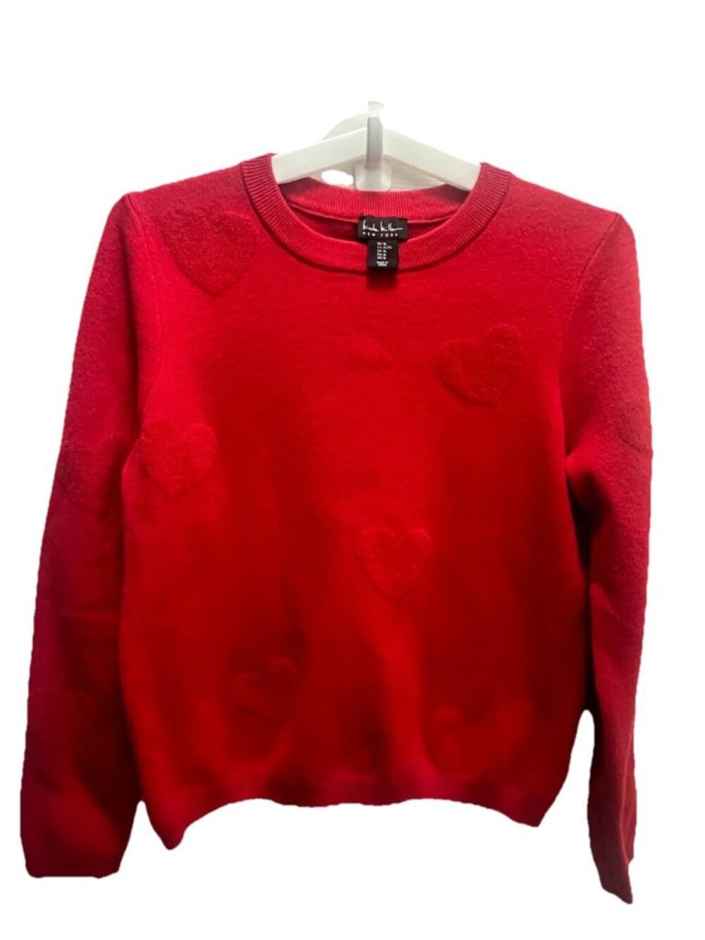 NICOLE MILLER (XL) Long Sleeve Sweater w/Hearts.